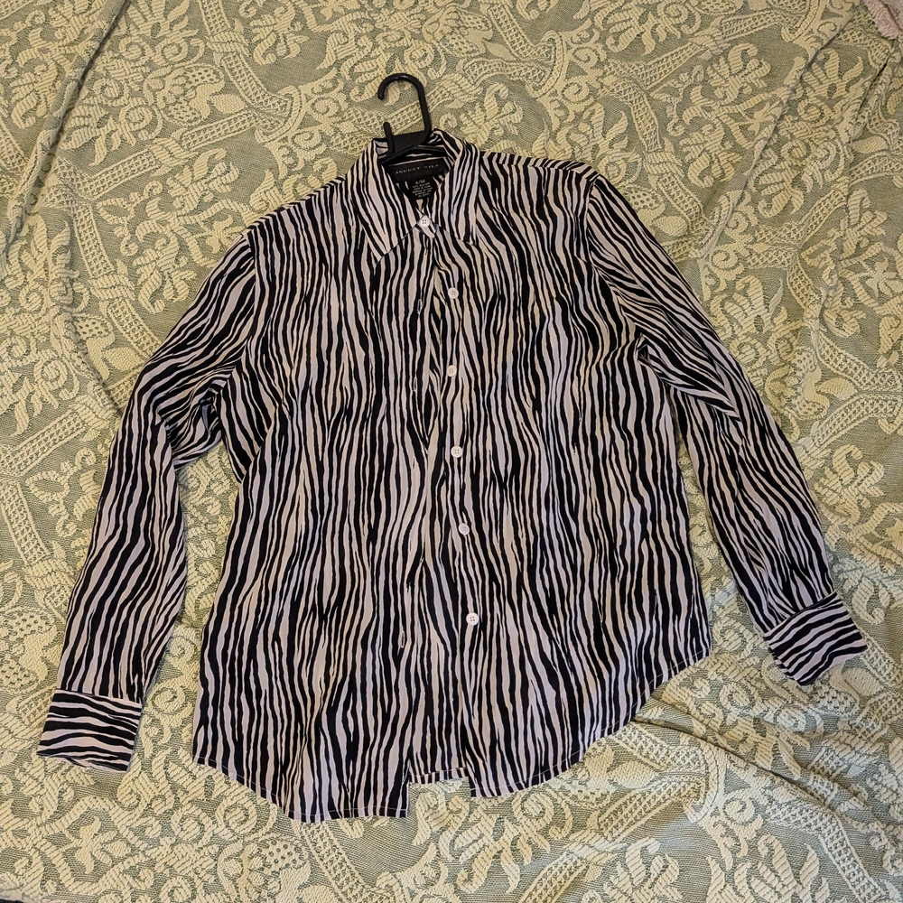 August Silk Zebra Print Women's  Shirt Blouse